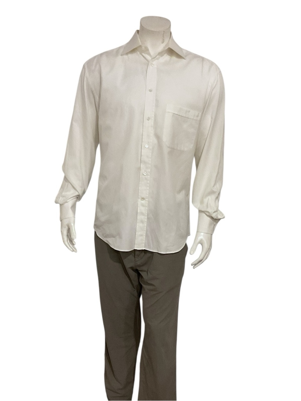 Canali Men’s Textured White Dress Shirt